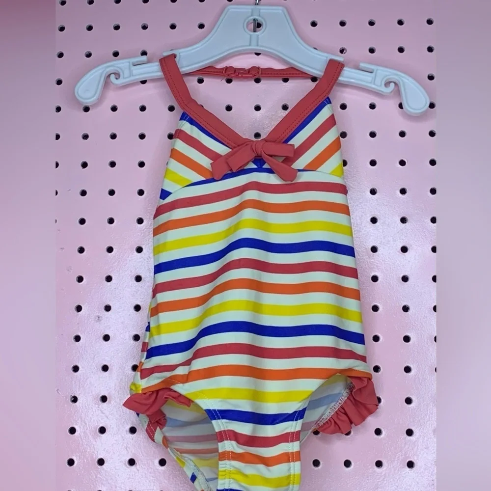 GAP Baby Rainbow Stripe One-Piece Swimsuit | 18–24M | Great Condition